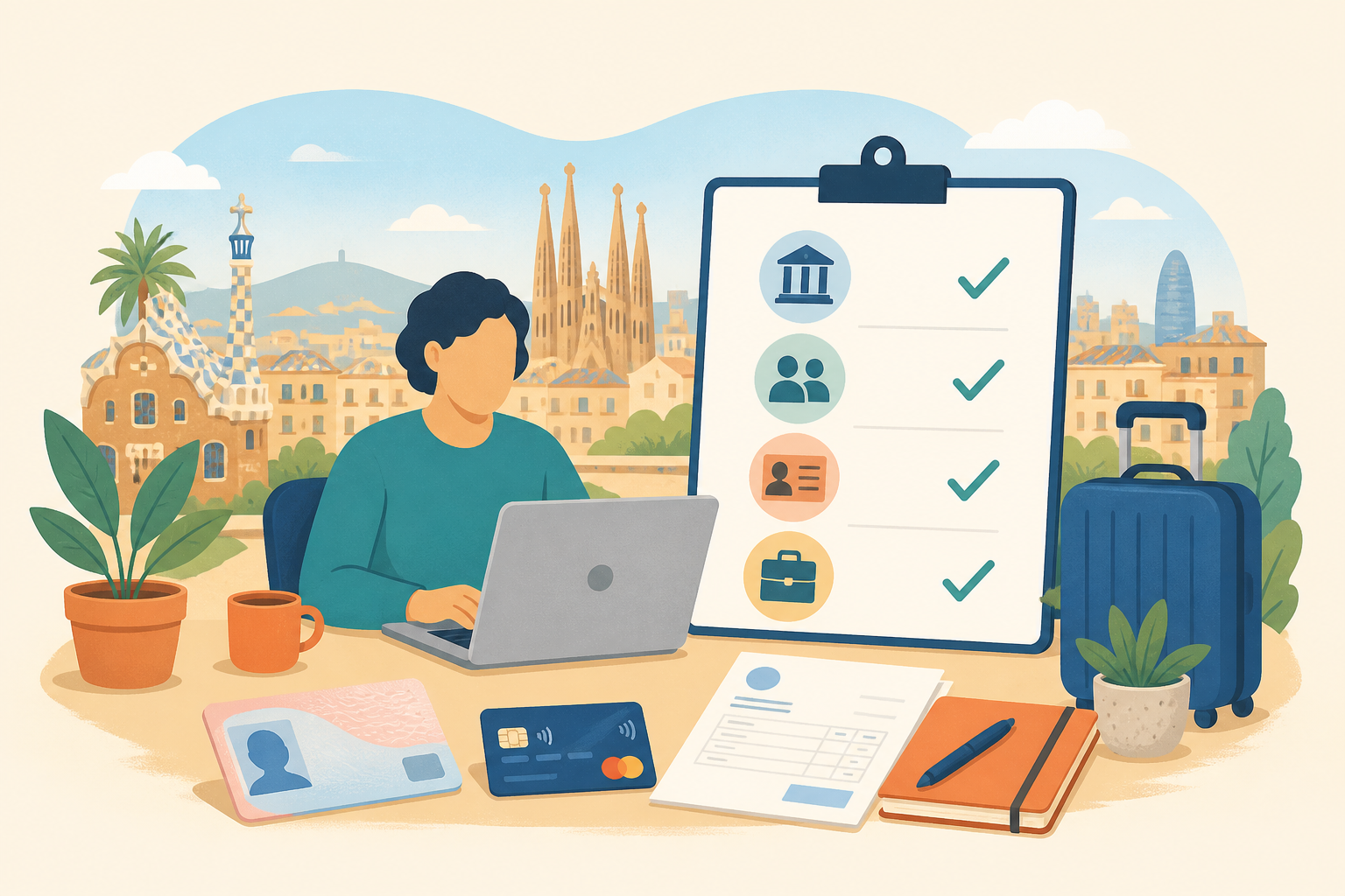 Illustration of the steps after receiving a Spanish Digital Nomad Visa